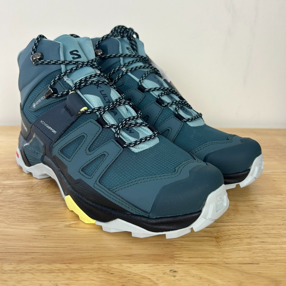 NEW Salomon X Ultra 4 Mid GTX Gore Tex Womens 7 (EU 38.66) Hiking Boots Blue - Picture 2 of 9